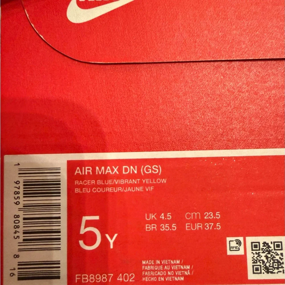 Nike Air Max DN Racer Blue/Vibrant Yellow 5Y Womens 6.5 NEW IN BOX $160 shoes - Picture 7 of 7